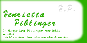 henrietta piblinger business card